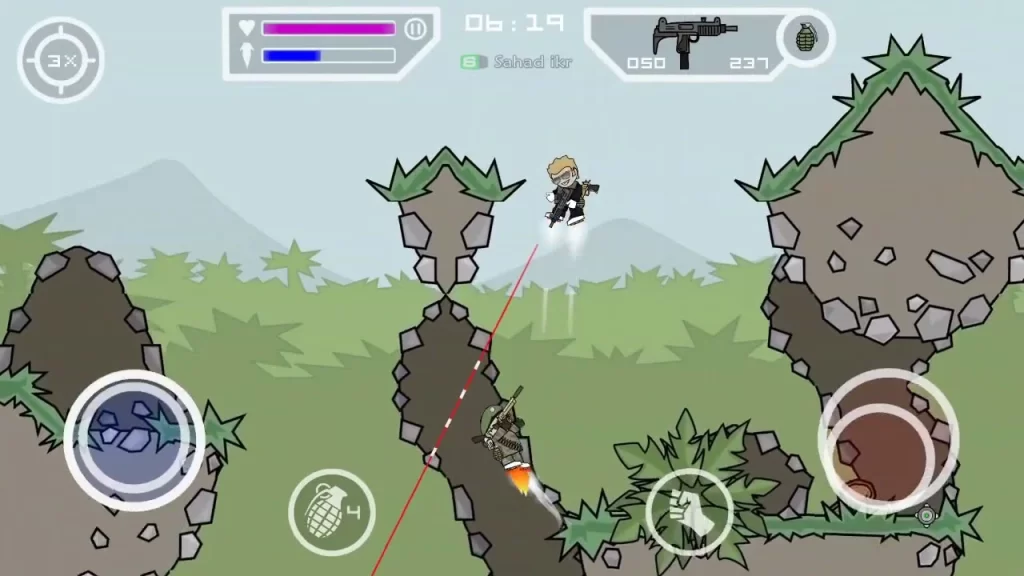 Mini Militia God Mod Apk gameplay
