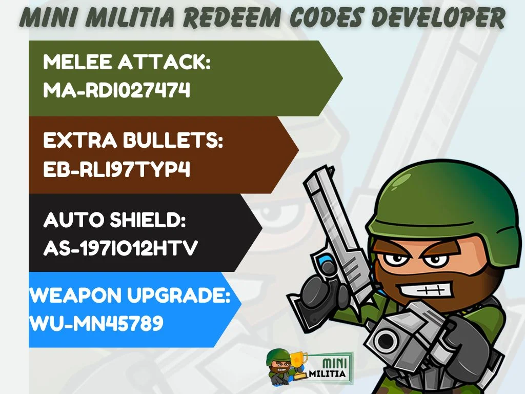 Mini Militia Redeem Codes Developer