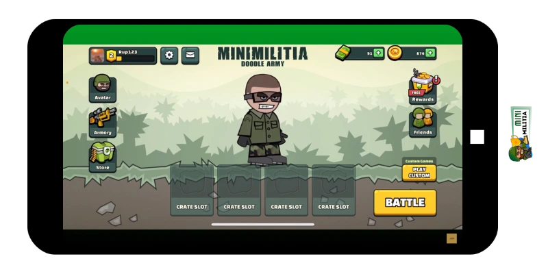 Open the Mini Militia game on your device.