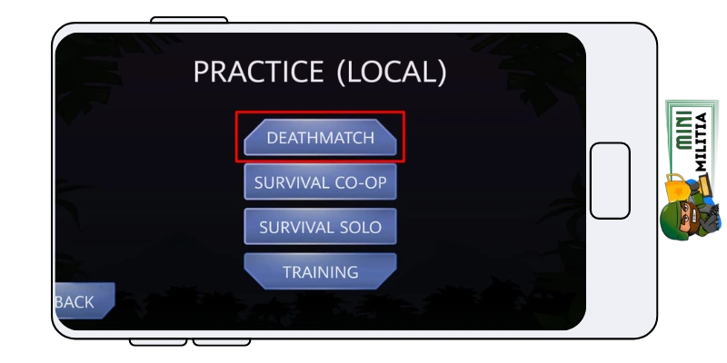 Tap on the Local option, then select DeathMatch.